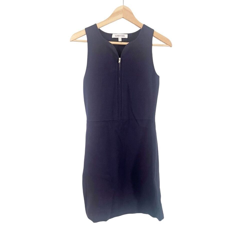 Elizabeth and James Navy Blue Half Zip Sleeveless Bodycon Mini Dress Small